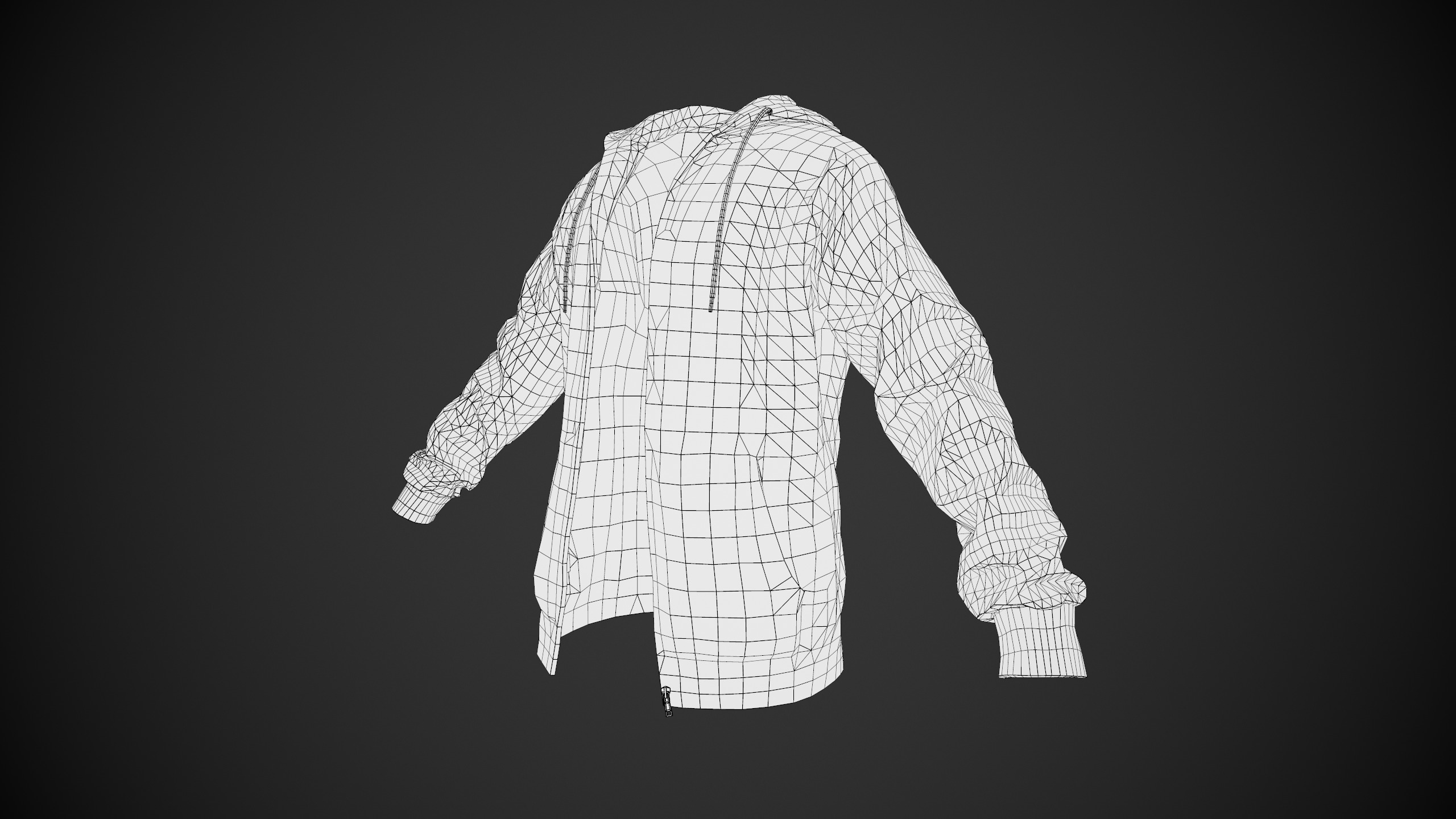 Red Open Hoodie Style 1 Low-poly 3D model_13