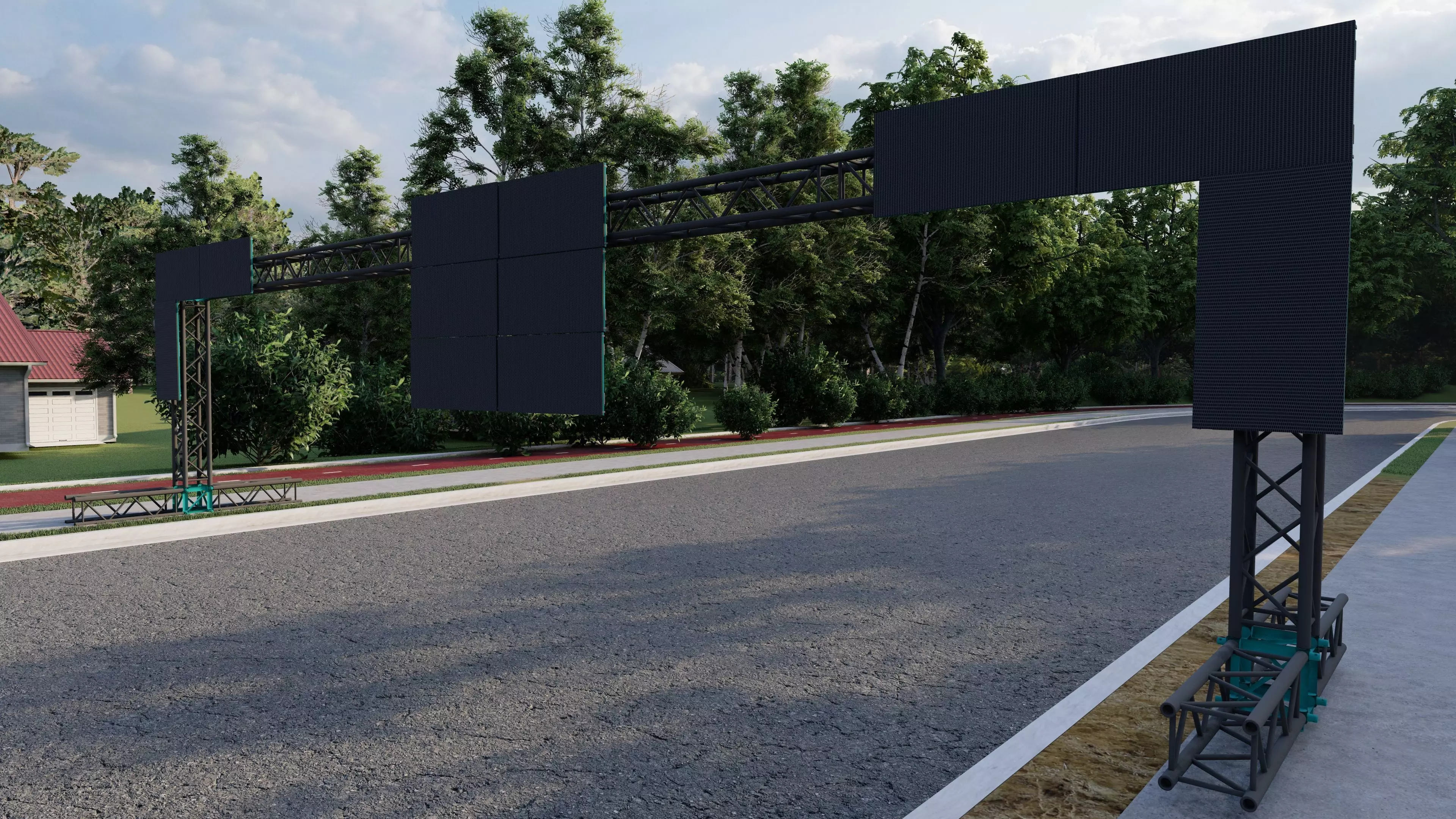 puente con pantalla led Low-poly 3D model