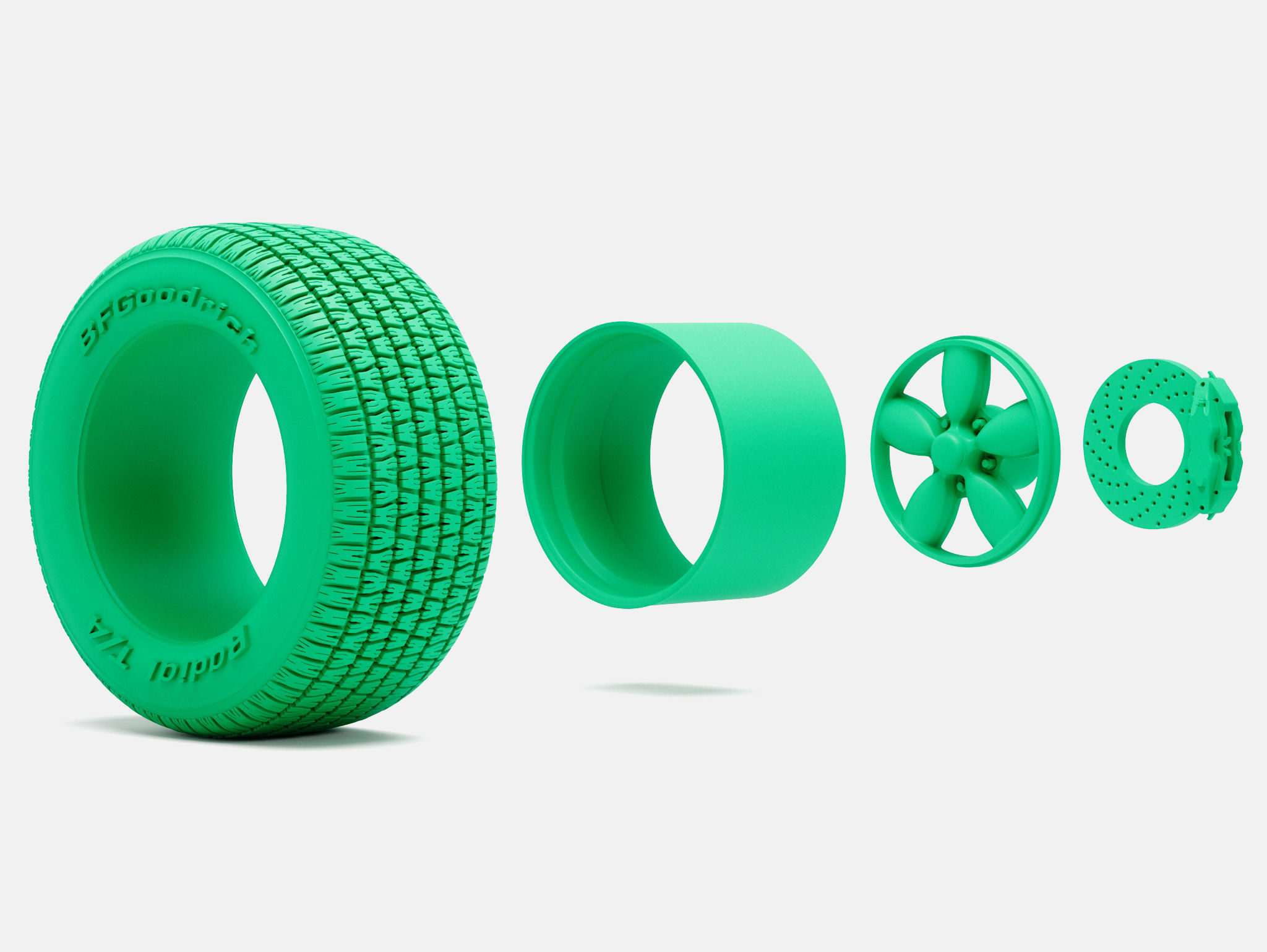 15x6 15x7 15x8 15x10 Daisy Wheels BFGoodrich Radial TA Tires 3D print model_12