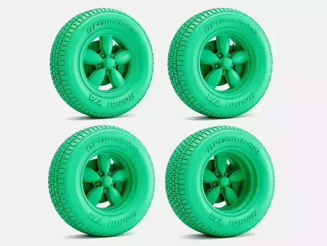15x6 15x7 15x8 15x10 Daisy Wheels BFGoodrich Radial TA Tires 3D print model