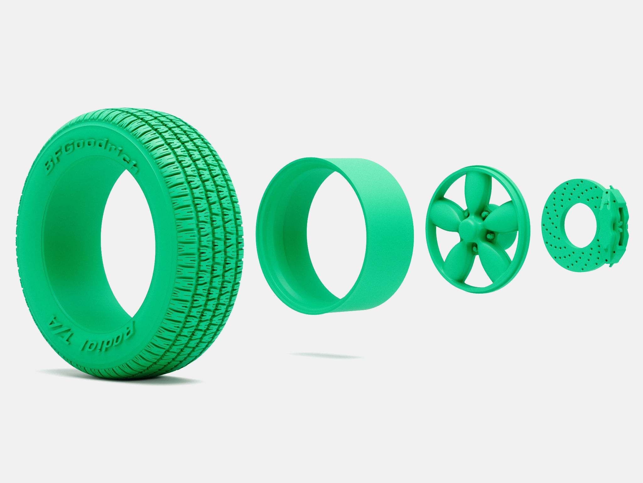 15x6 15x7 15x8 15x10 Daisy Wheels BFGoodrich Radial TA Tires 3D print model_10