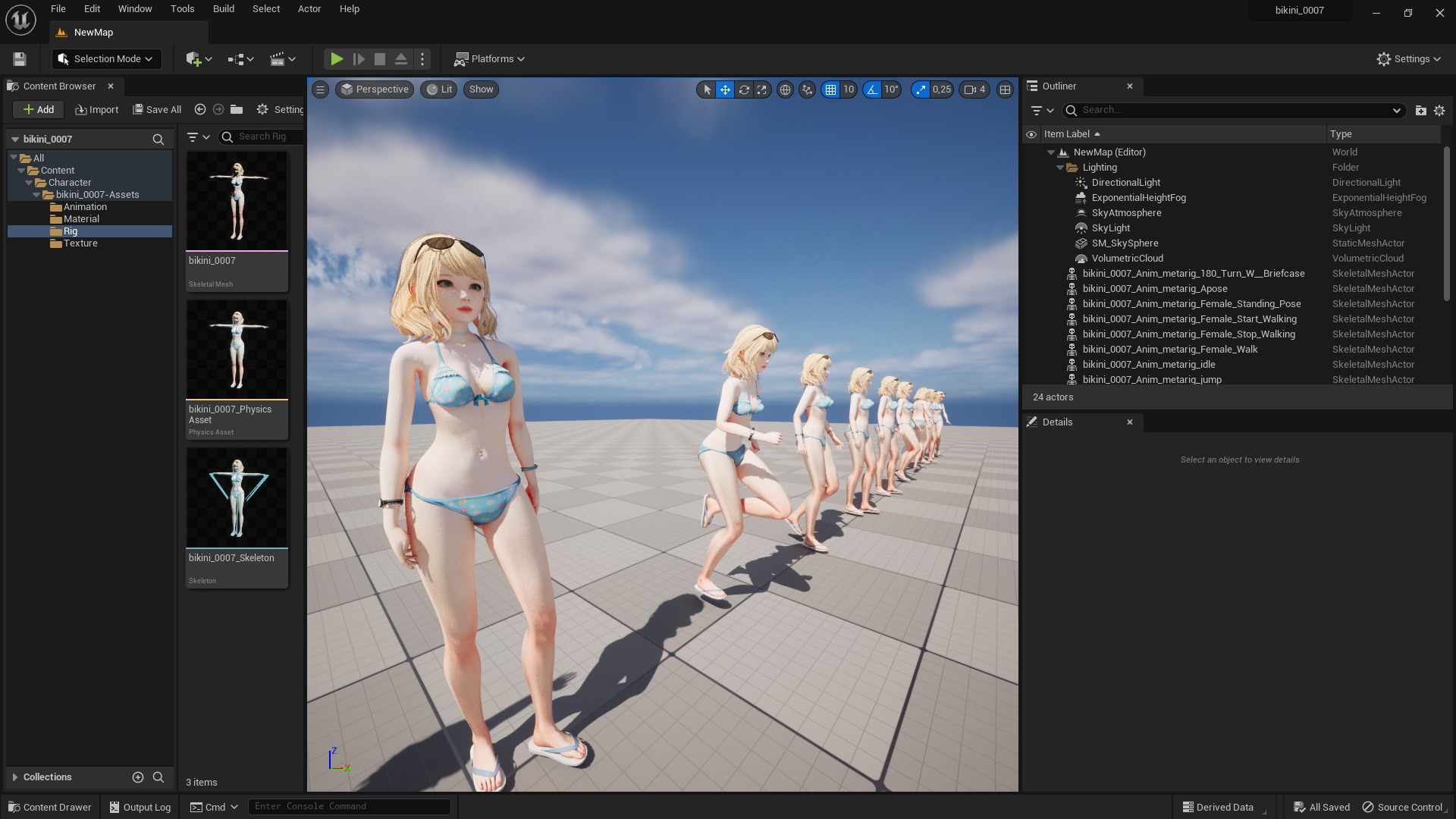 Bikini 0007 - UE5 - Unity - Blender - Animated Low-poly 3D model_8
