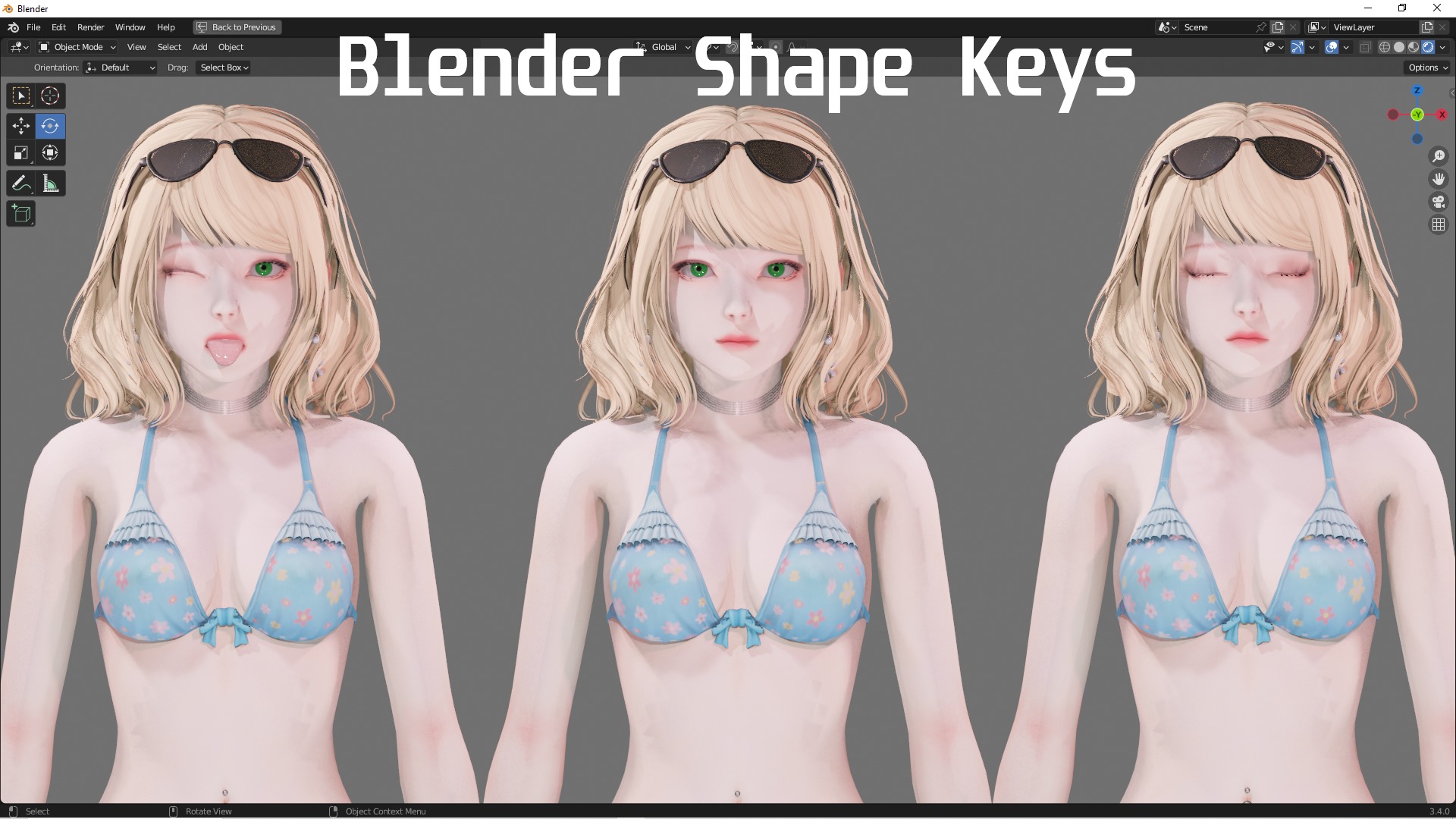 Bikini 0007 - UE5 - Unity - Blender - Animated Low-poly 3D model_6