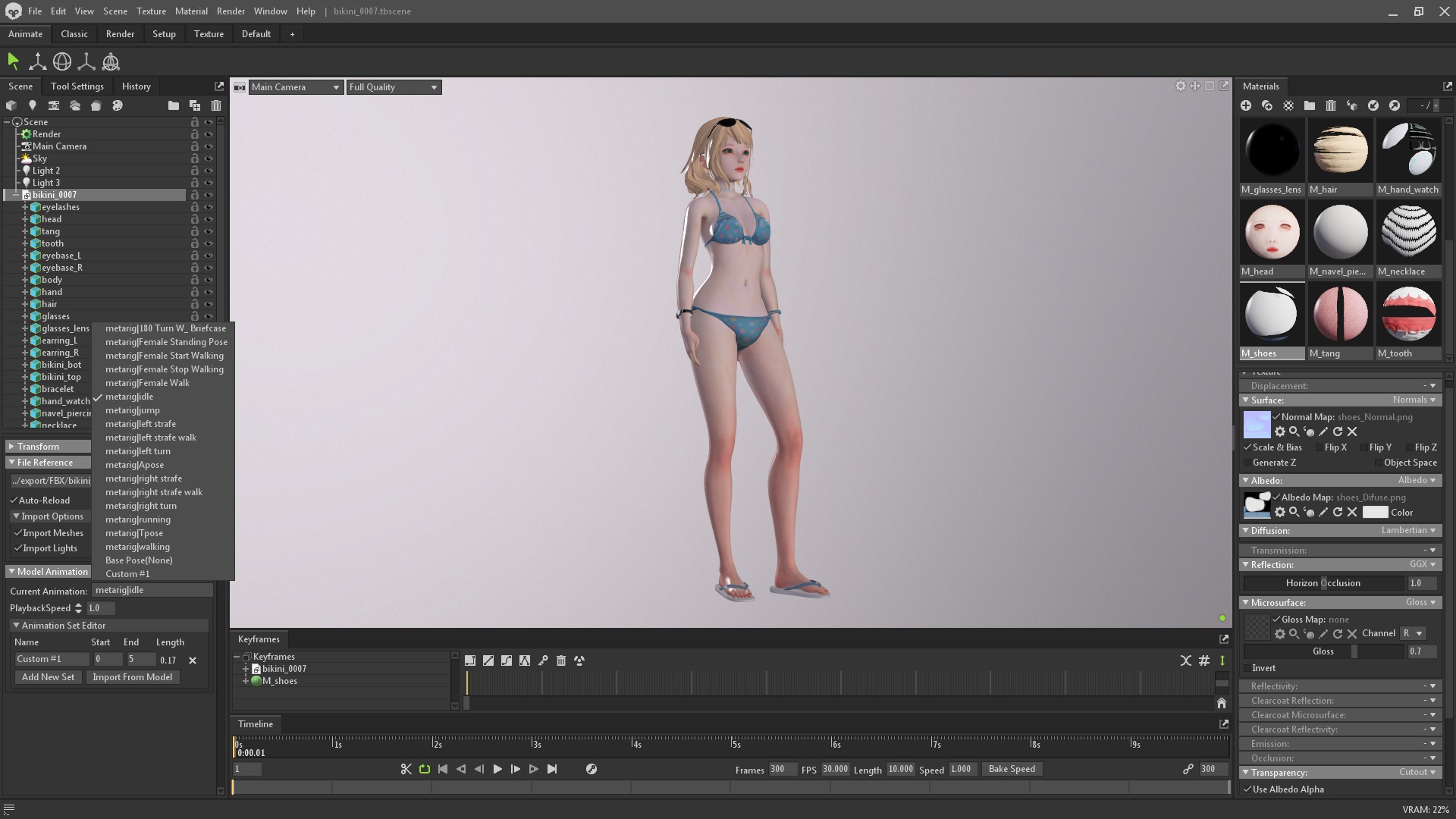 Bikini 0007 - UE5 - Unity - Blender - Animated Low-poly 3D model_10