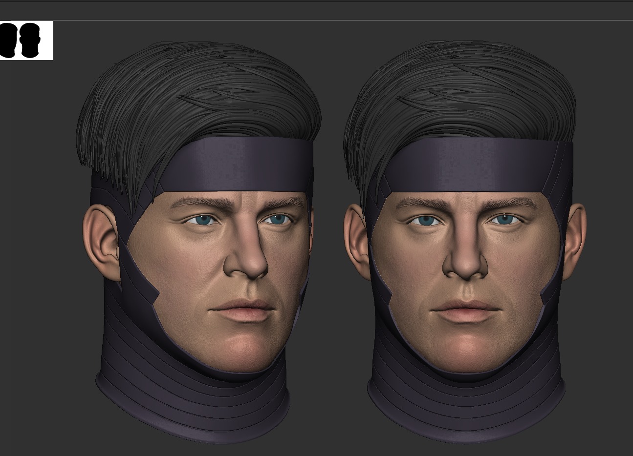 Channing Tatum - Gambit Headsculpt 3D print model_2