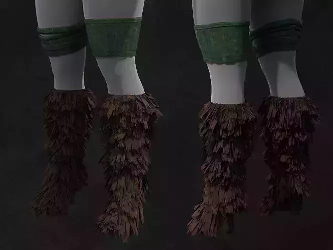 Leg Barbarian Fur Character Game Asset
