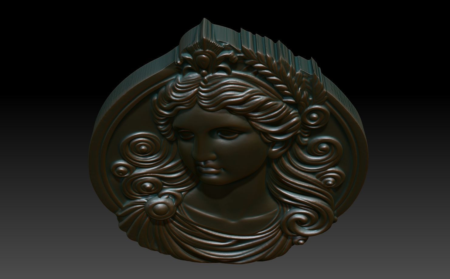 Roman Queen basrelief 09 241001 3D print model_3