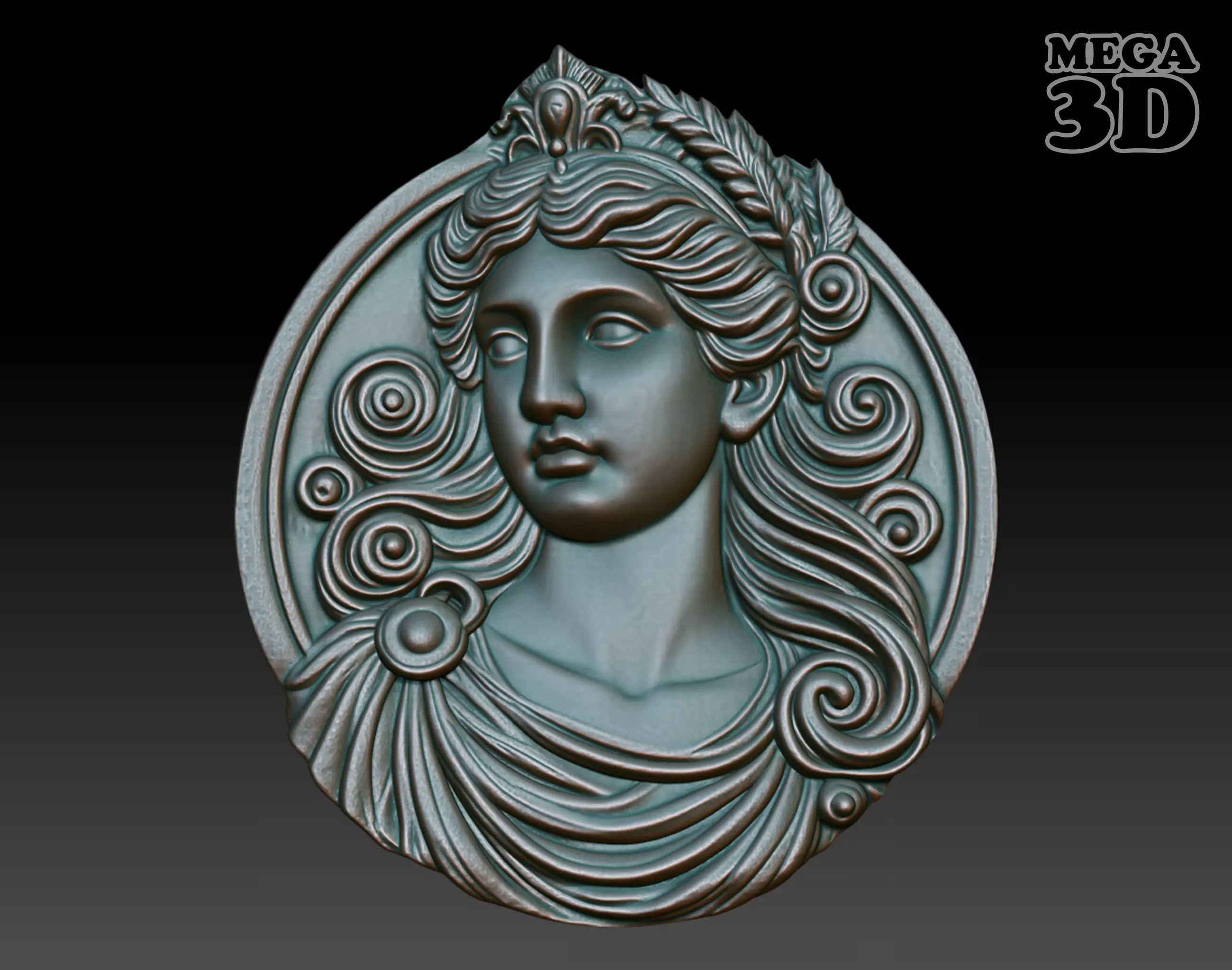 Roman Queen basrelief 09 241001 3D print model_0