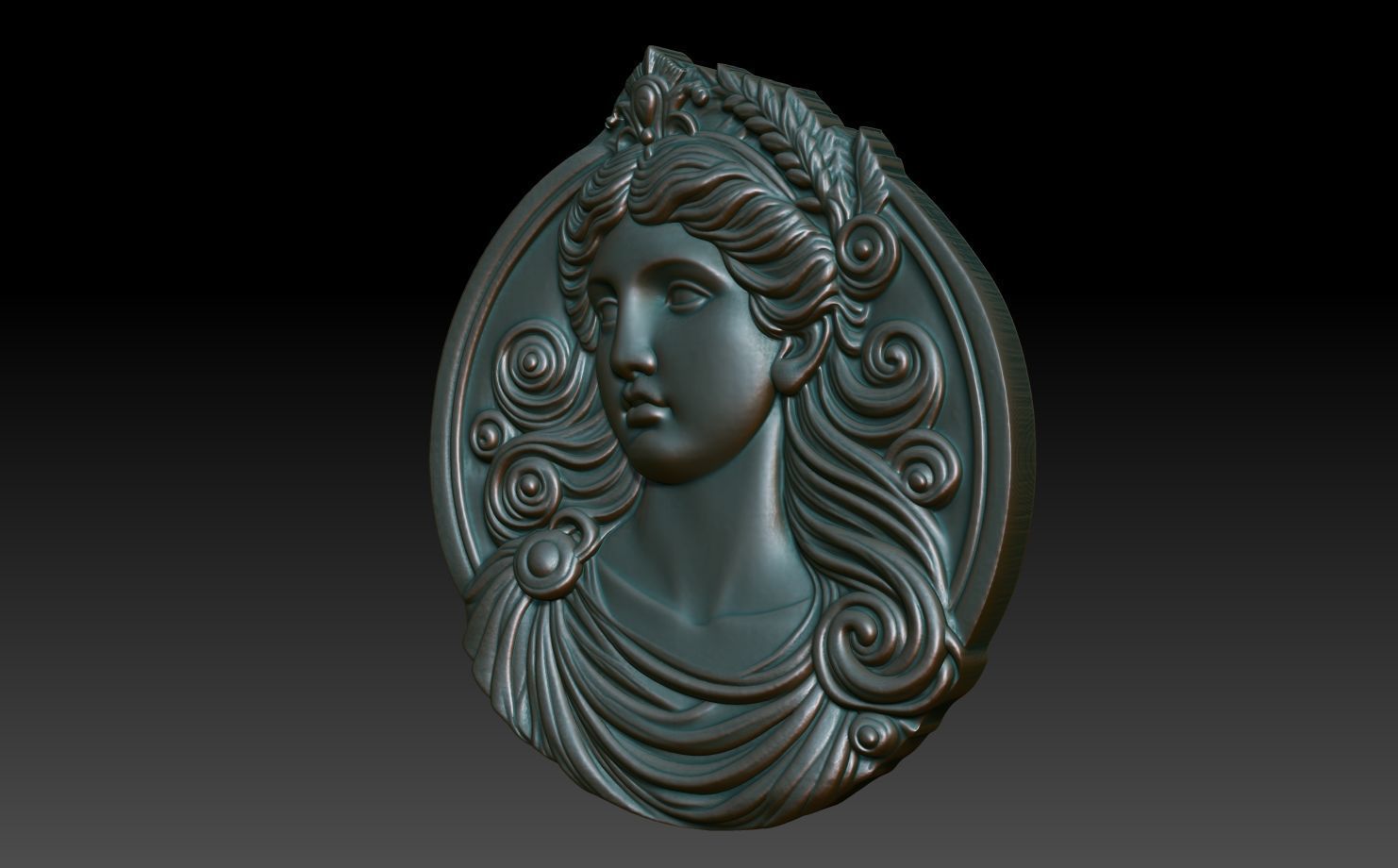 Roman Queen basrelief 09 241001 3D print model_1