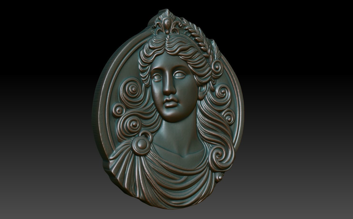 Roman Queen basrelief 09 241001 3D print model_2
