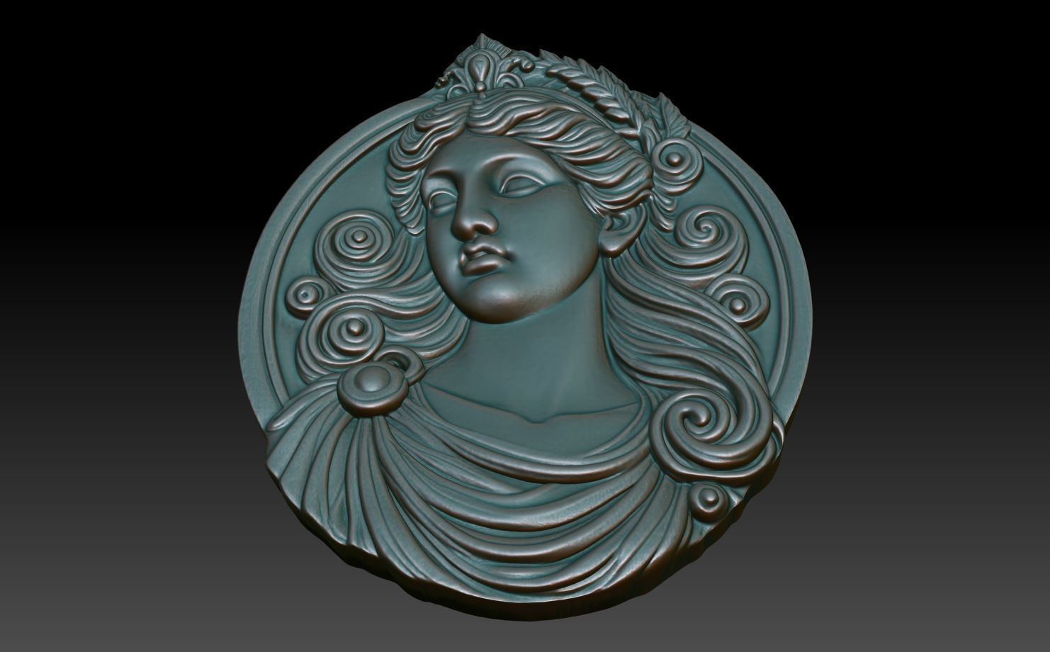 Roman Queen basrelief 09 241001 3D print model_4