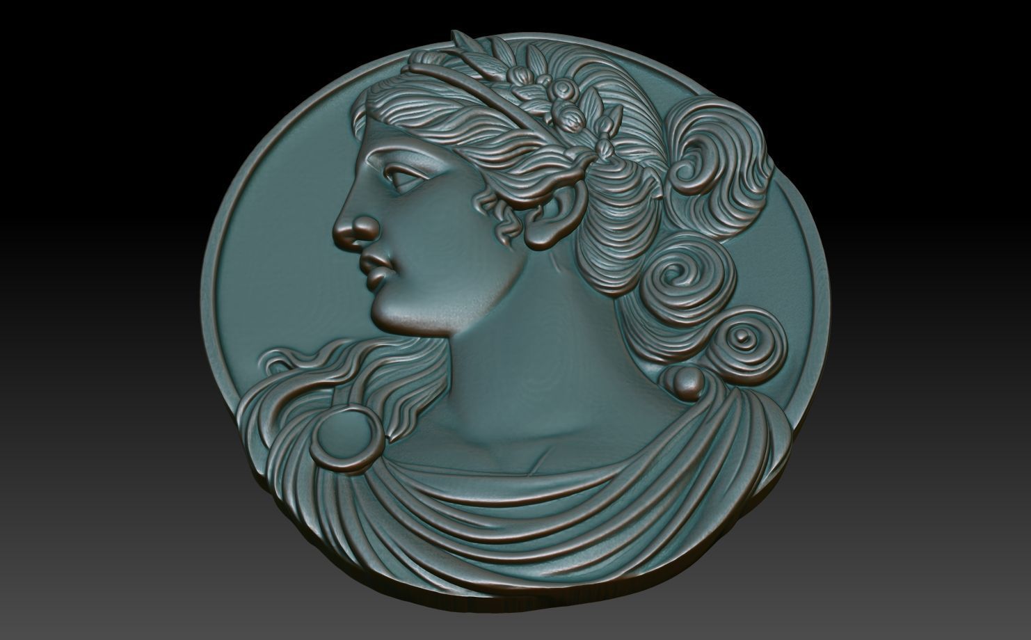 Roman Queen basrelief 08 241001 3D print model_4