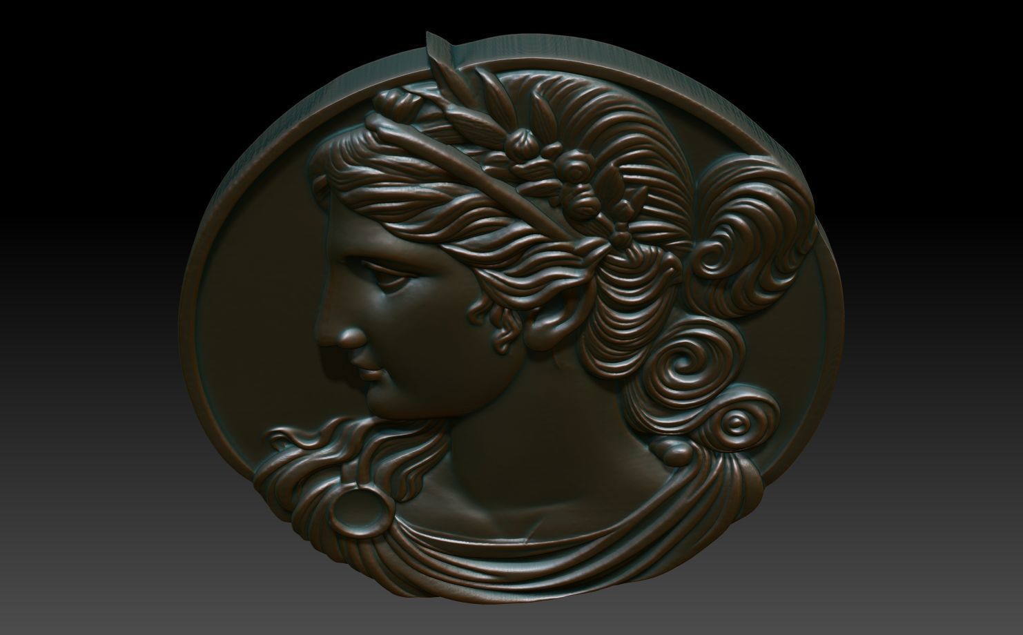Roman Queen basrelief 08 241001 3D print model_3