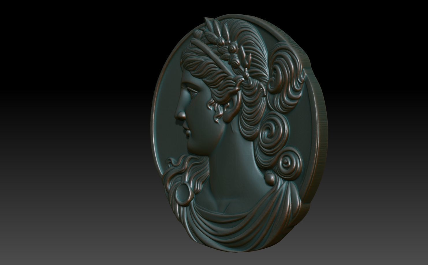 Roman Queen basrelief 08 241001 3D print model_2