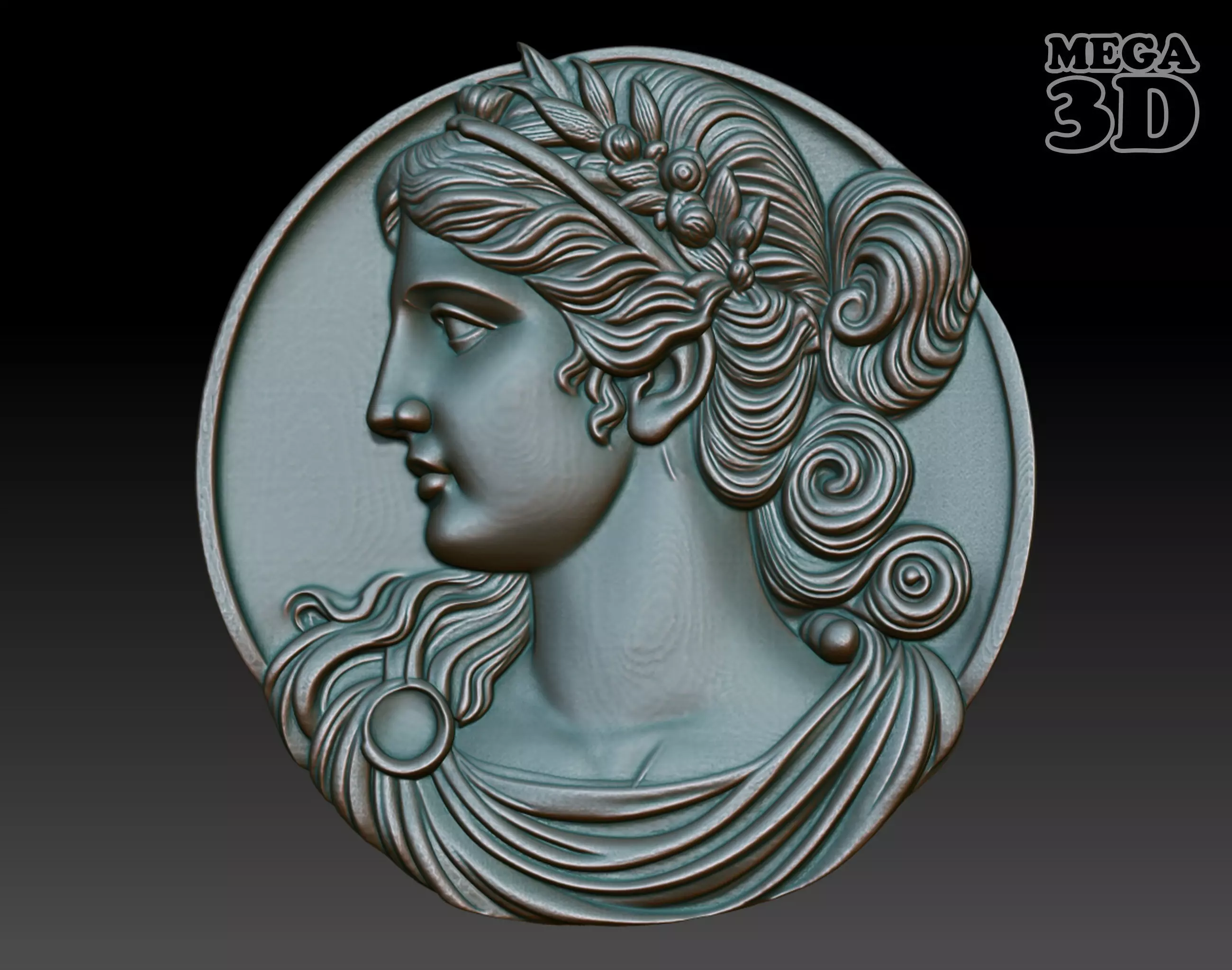 Roman Queen basrelief 08 241001 3D print model_0