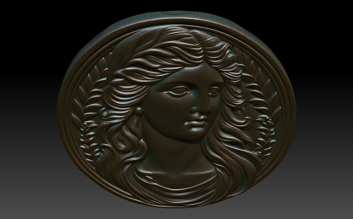 Roman Queen basrelief 07 241001 3D print model_3