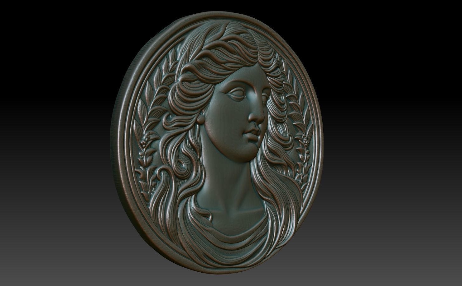 Roman Queen basrelief 07 241001 3D print model_2