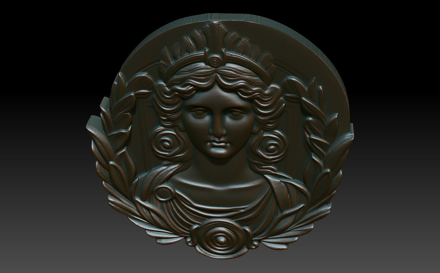Roman Queen basrelief 06 241001 3D print model_3