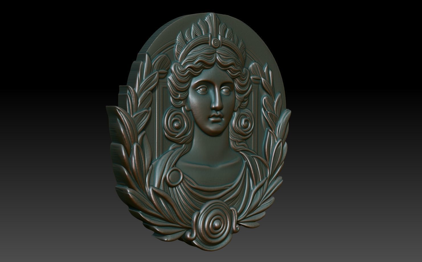 Roman Queen basrelief 06 241001 3D print model_2
