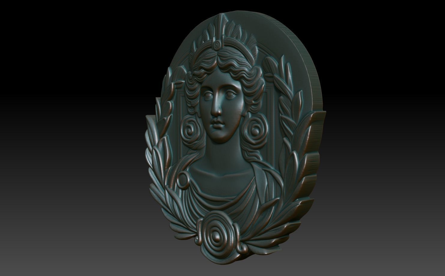 Roman Queen basrelief 06 241001 3D print model_1
