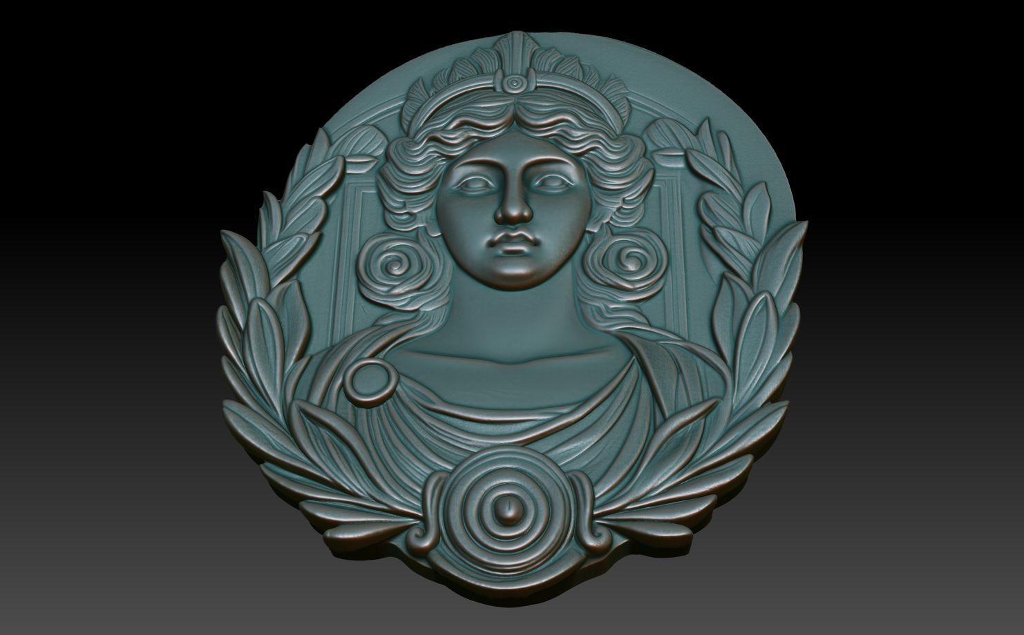 Roman Queen basrelief 06 241001 3D print model_4