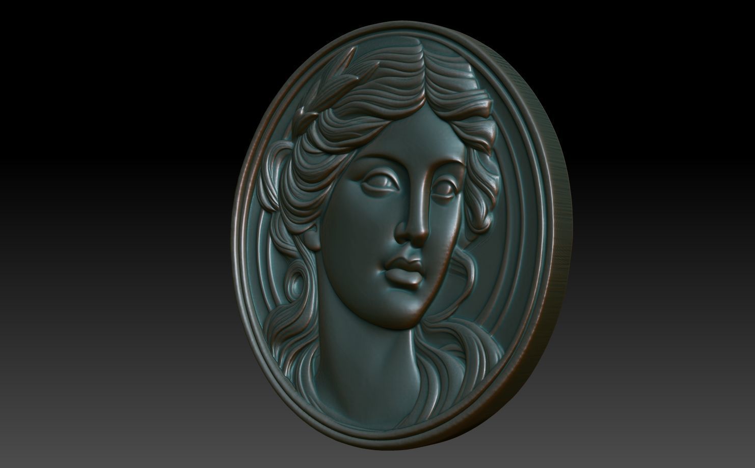 Roman Queen basrelief 05 241001 3D print model_1