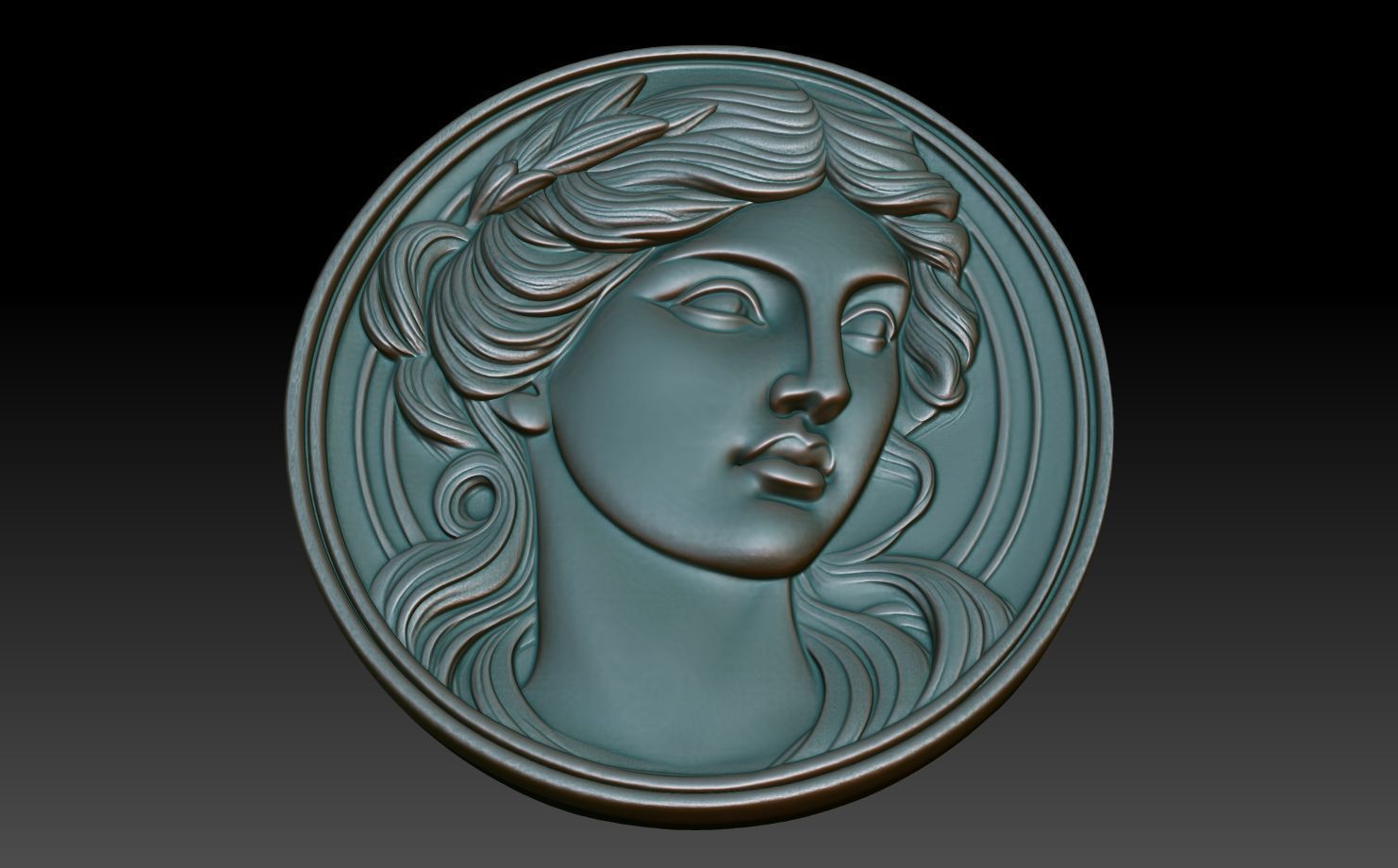 Roman Queen basrelief 05 241001 3D print model_4