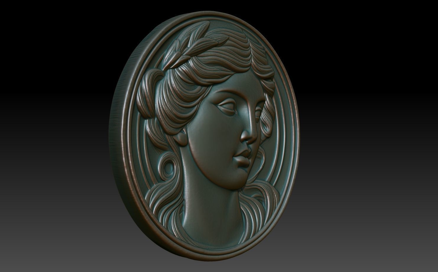 Roman Queen basrelief 05 241001 3D print model_2