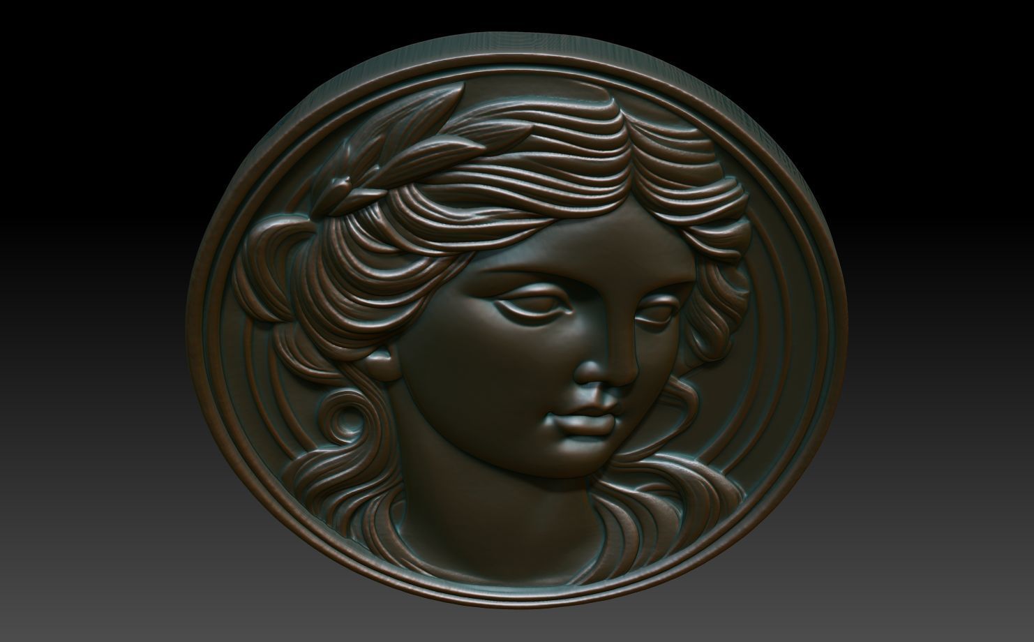 Roman Queen basrelief 05 241001 3D print model_3