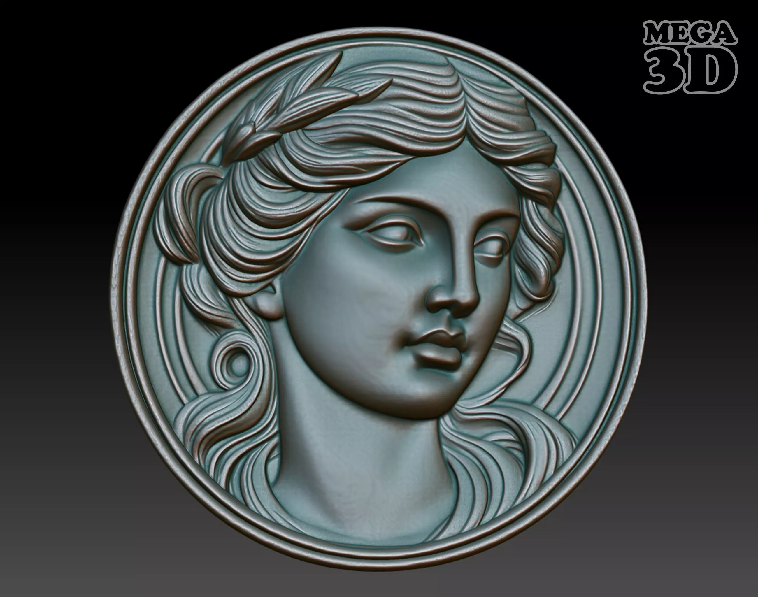 Roman Queen basrelief 05 241001 3D print model_0