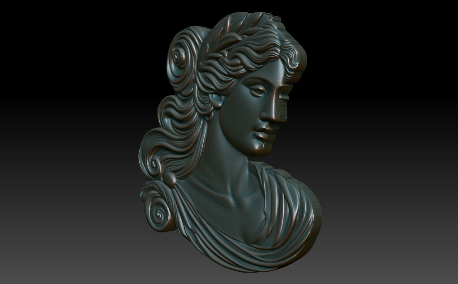 Roman Queen basrelief 04 241001 3D print model_1