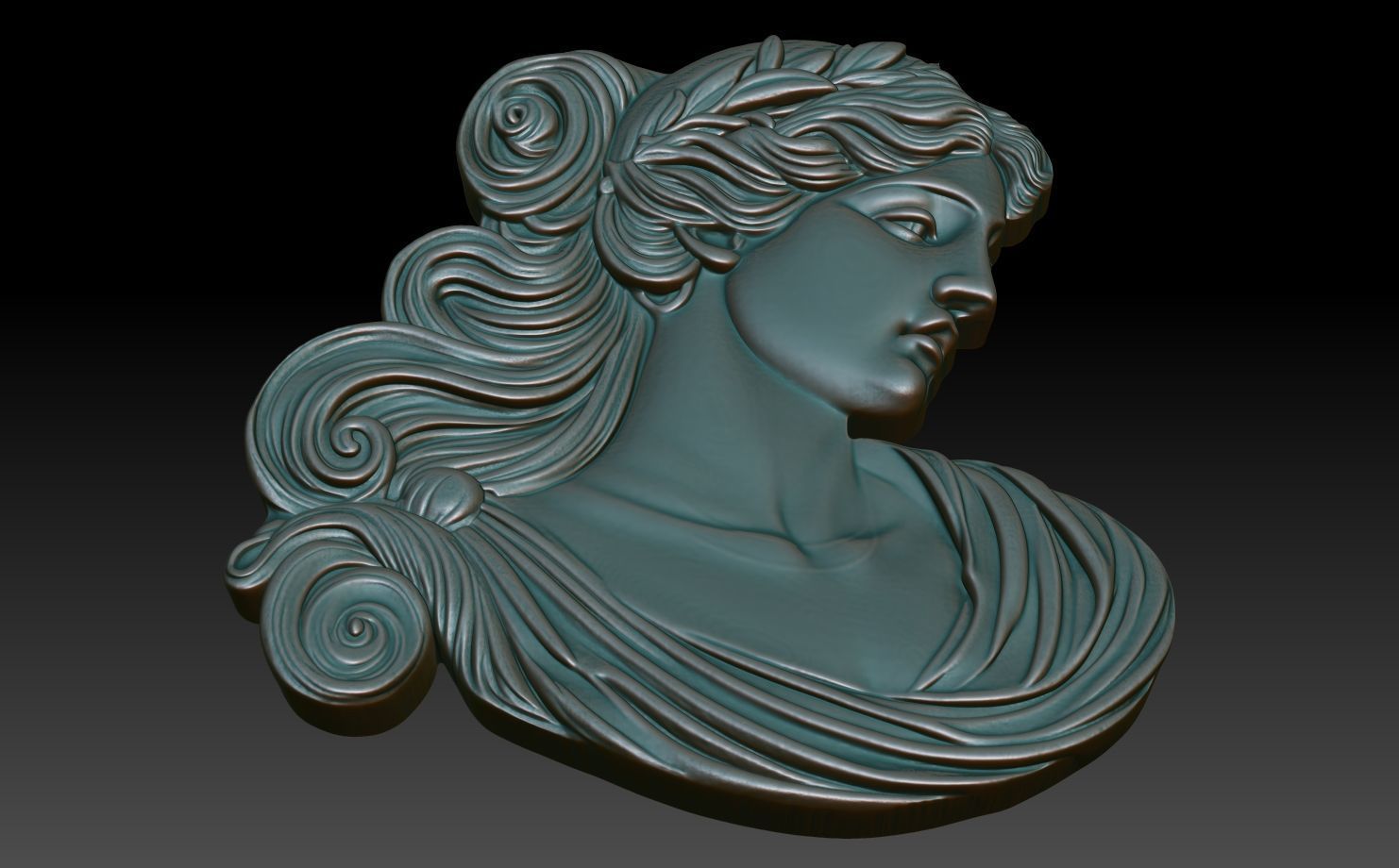 Roman Queen basrelief 04 241001 3D print model_4