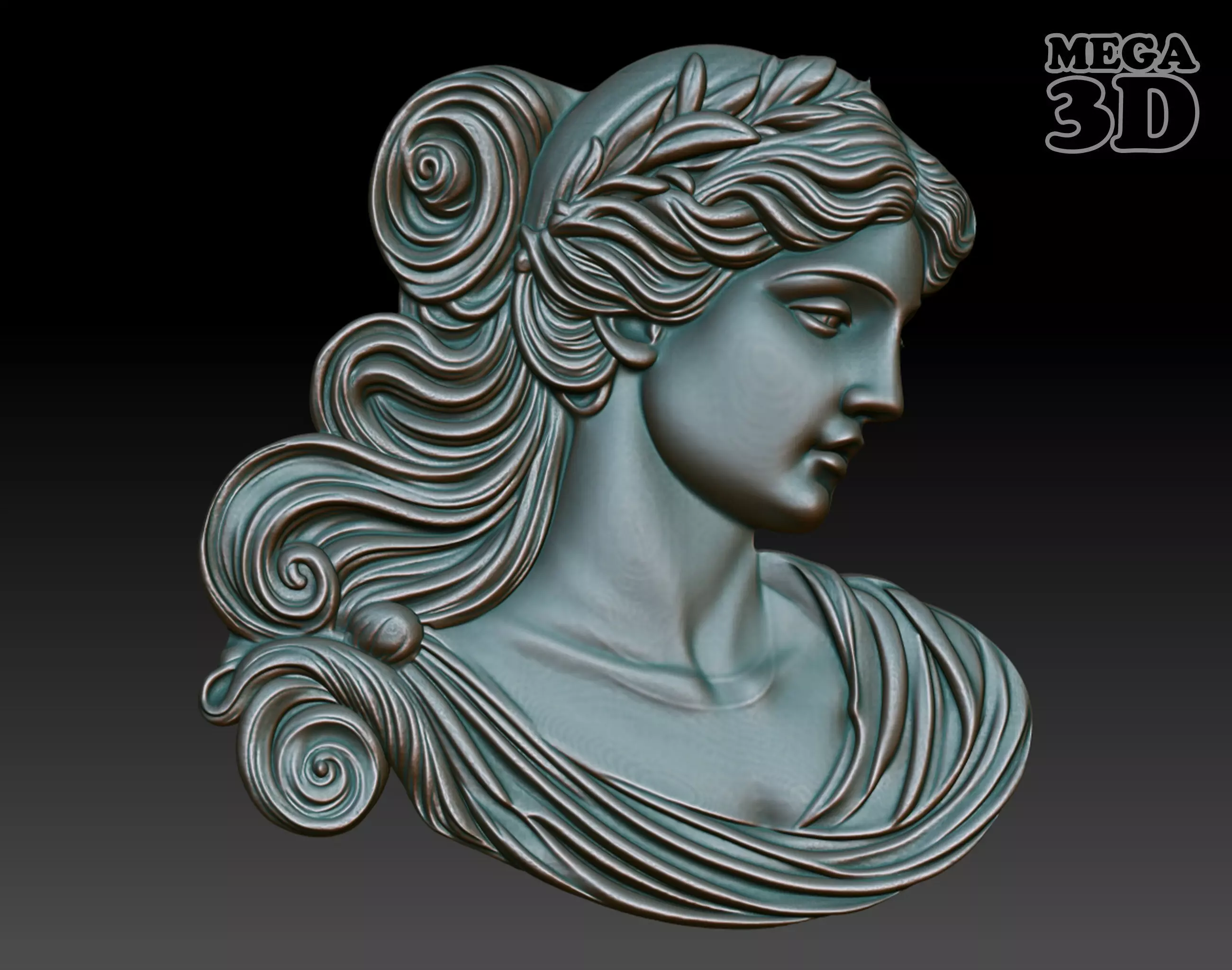 Roman Queen basrelief 04 241001 3D print model_0