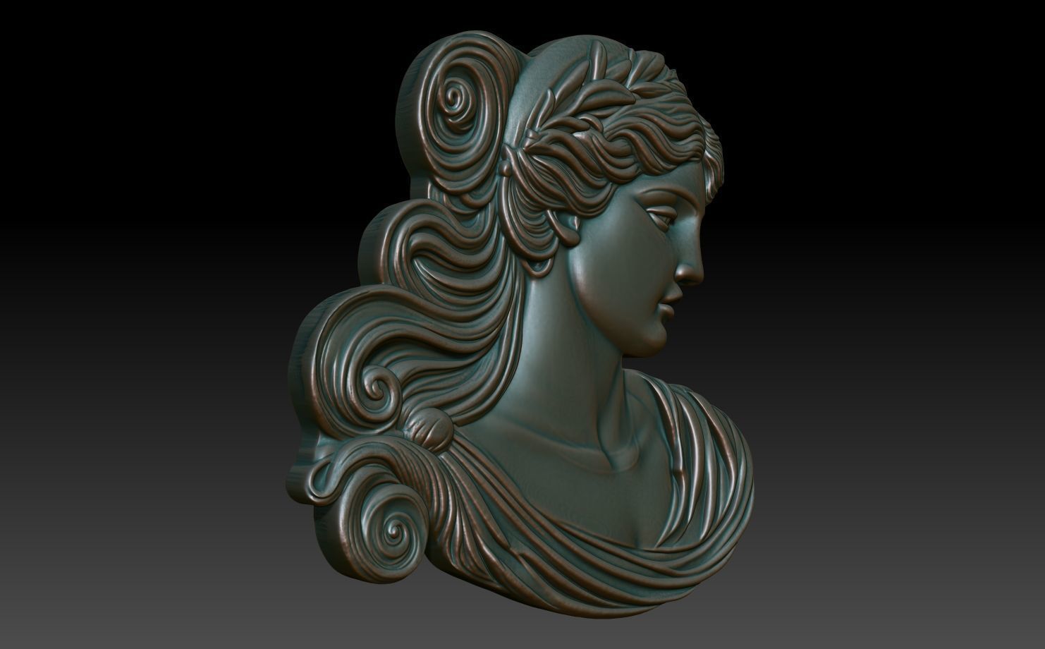 Roman Queen basrelief 04 241001 3D print model_2