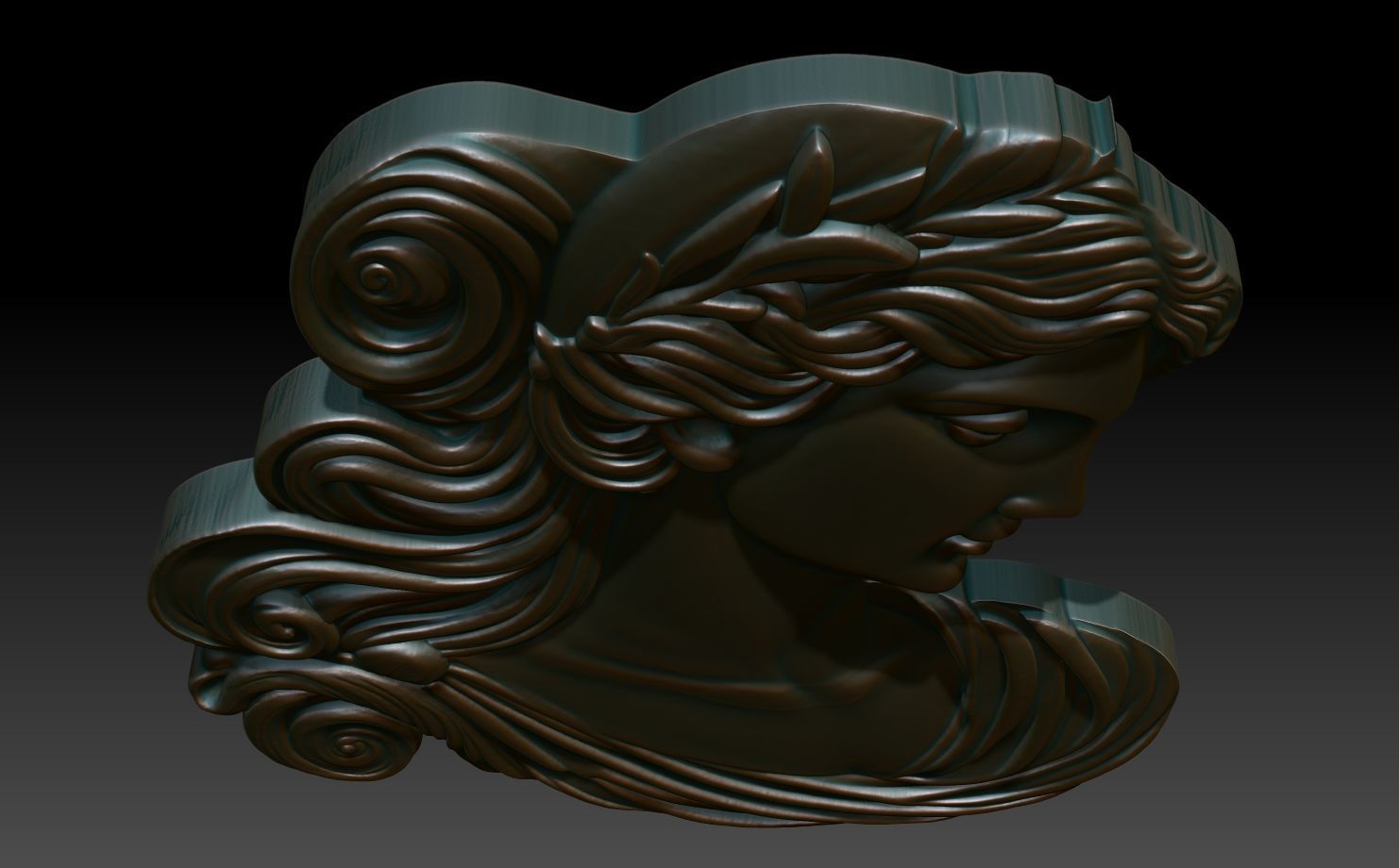 Roman Queen basrelief 04 241001 3D print model_3