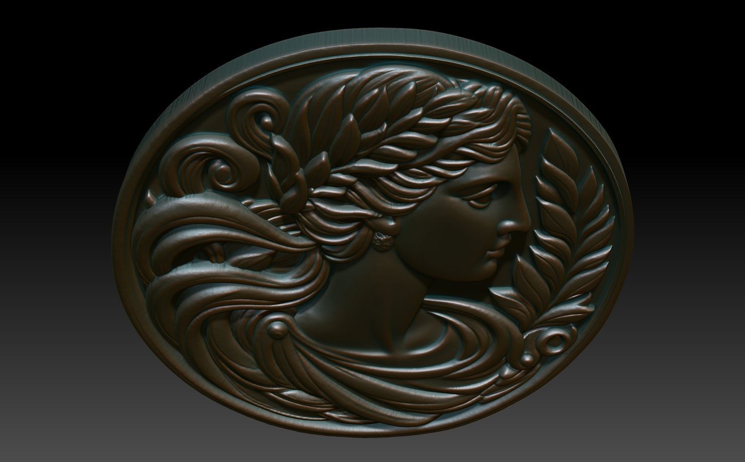 Roman Queen basrelief 03 241001 3D print model_3