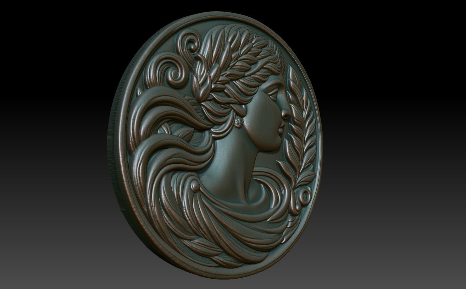 Roman Queen basrelief 03 241001 3D print model_2