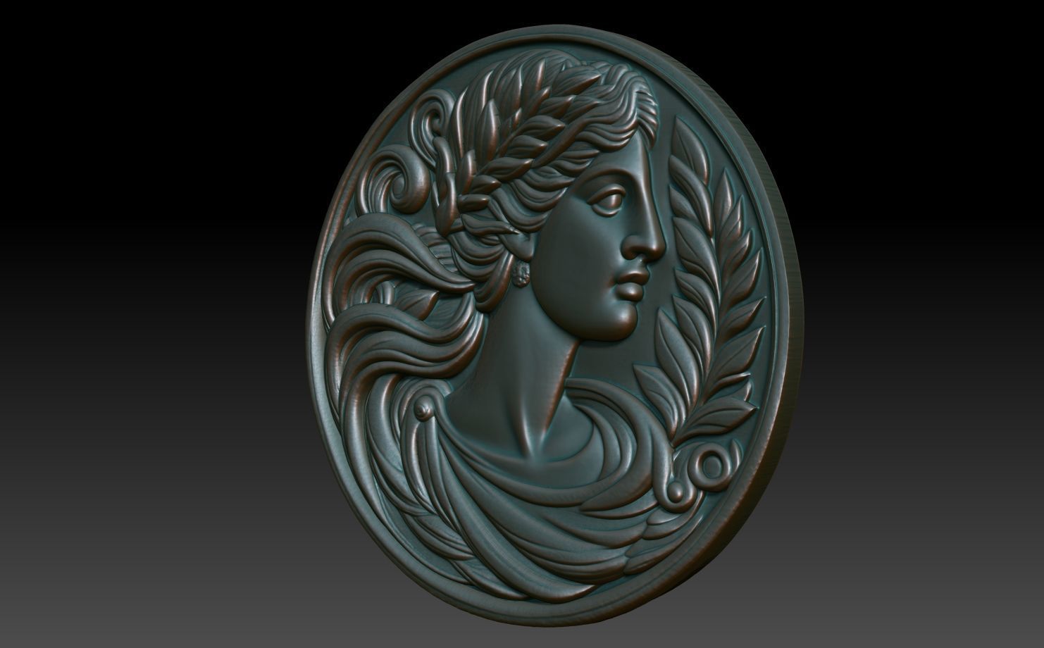 Roman Queen basrelief 03 241001 3D print model_1
