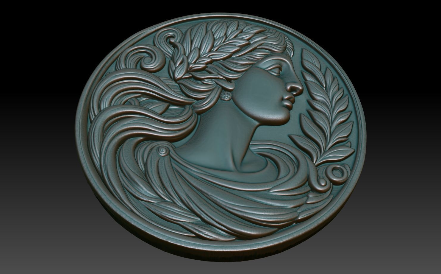 Roman Queen basrelief 03 241001 3D print model_4