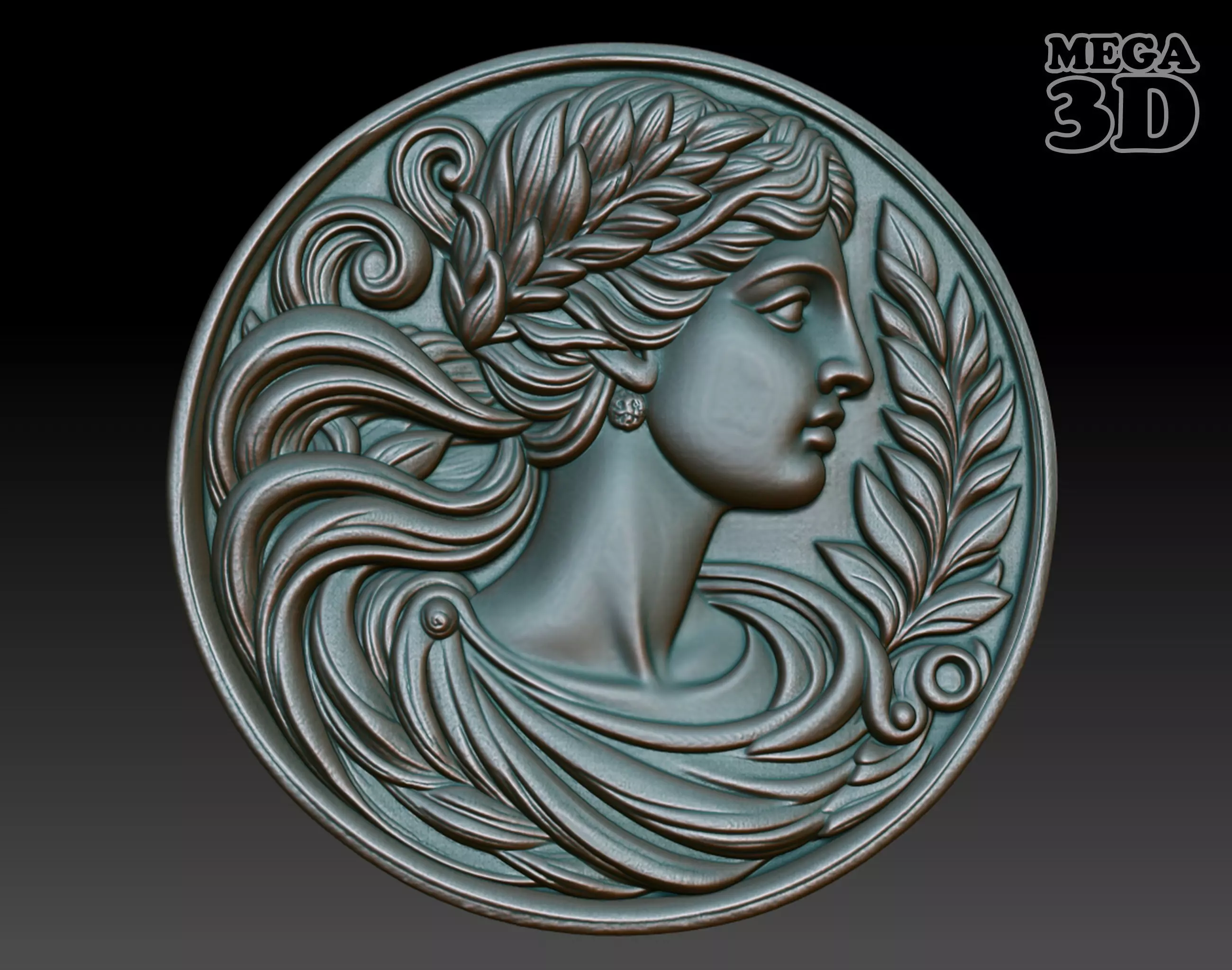 Roman Queen basrelief 03 241001 3D print model_0