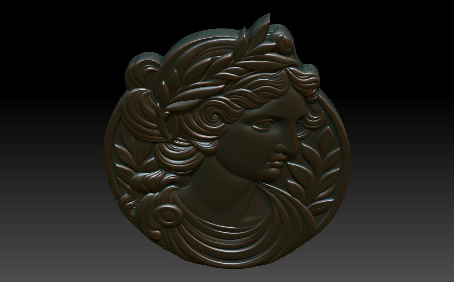 Roman Queen basrelief 02 241001 3D print model_3