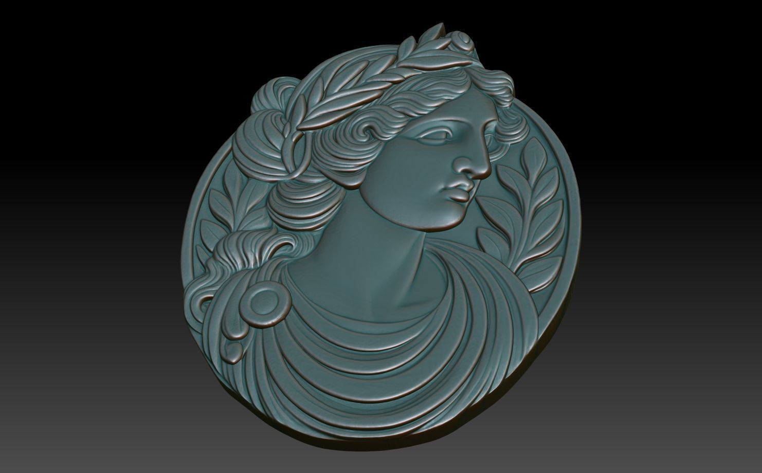 Roman Queen basrelief 02 241001 3D print model_4