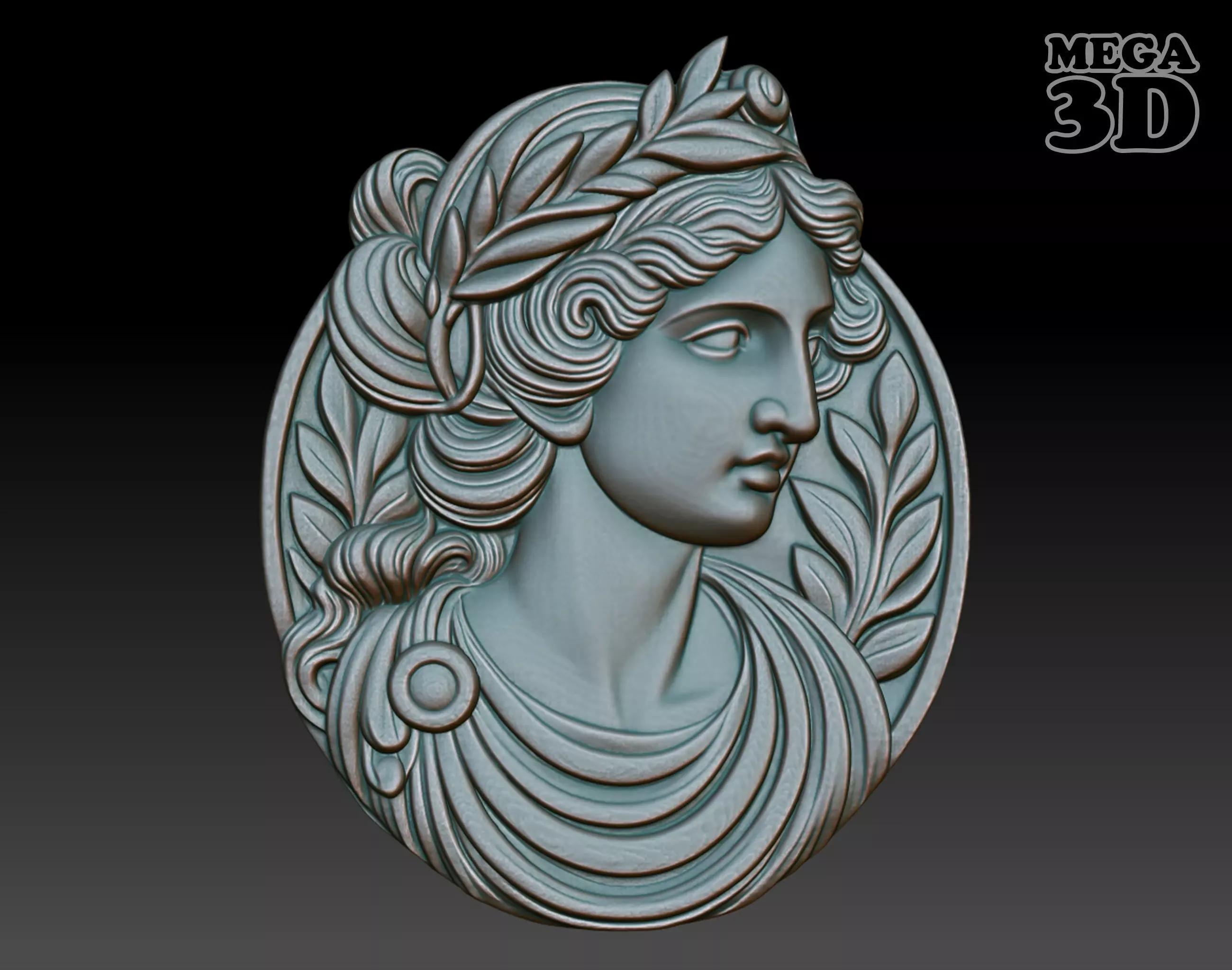 Roman Queen basrelief 02 241001 3D print model_0