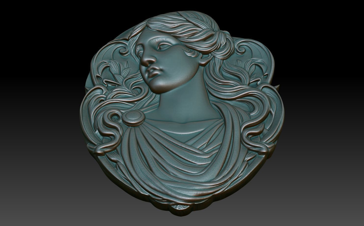Roman Queen basrelief 01 241001 3D print model_4