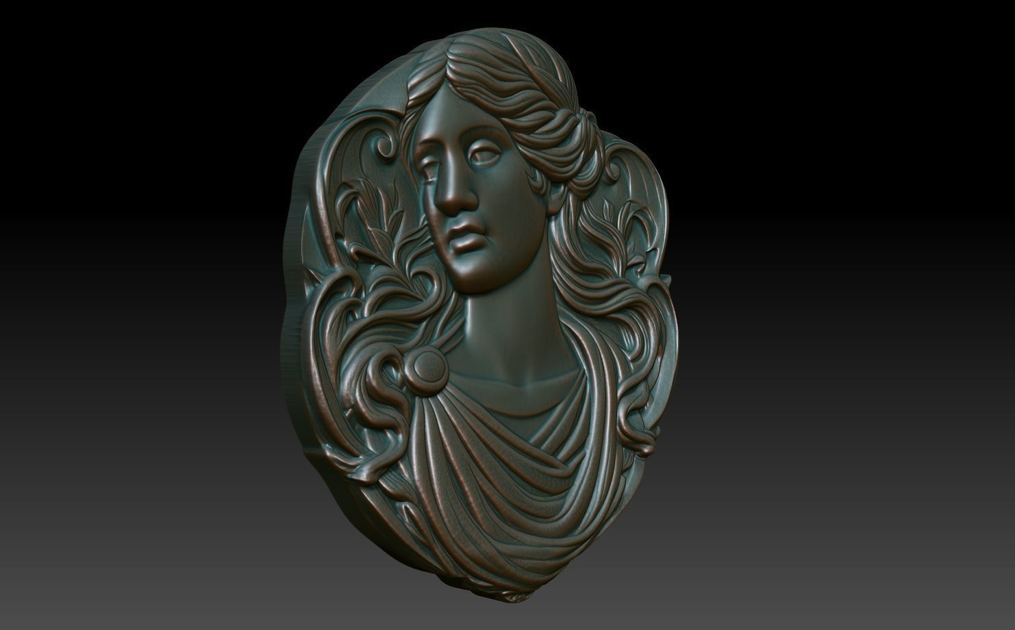 Roman Queen basrelief 01 241001 3D print model_2