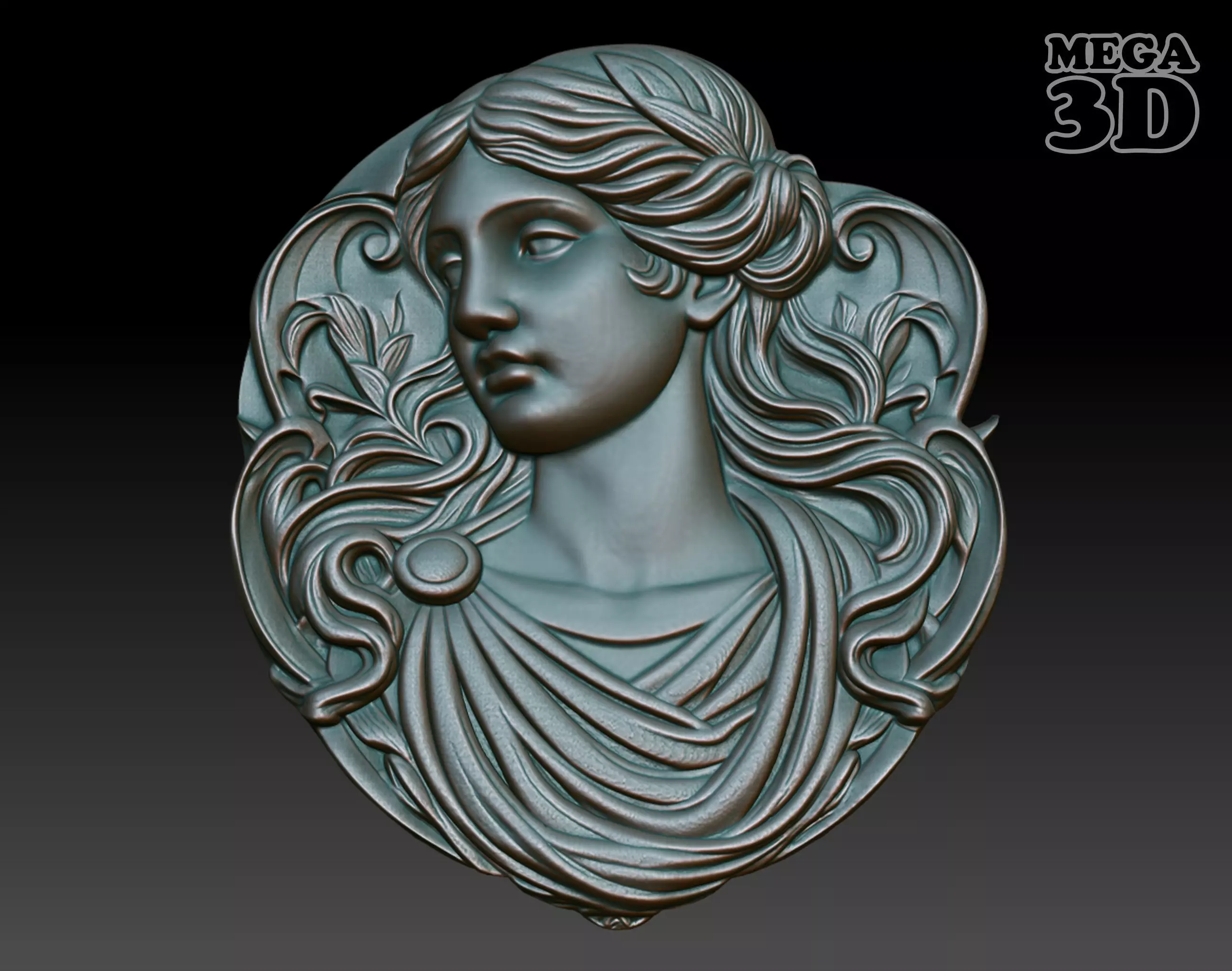 Roman Queen basrelief 01 241001 3D print model_0