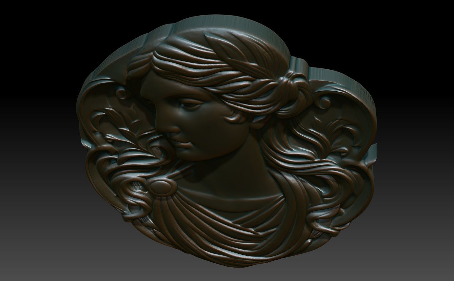 Roman Queen basrelief 01 241001 3D print model_3