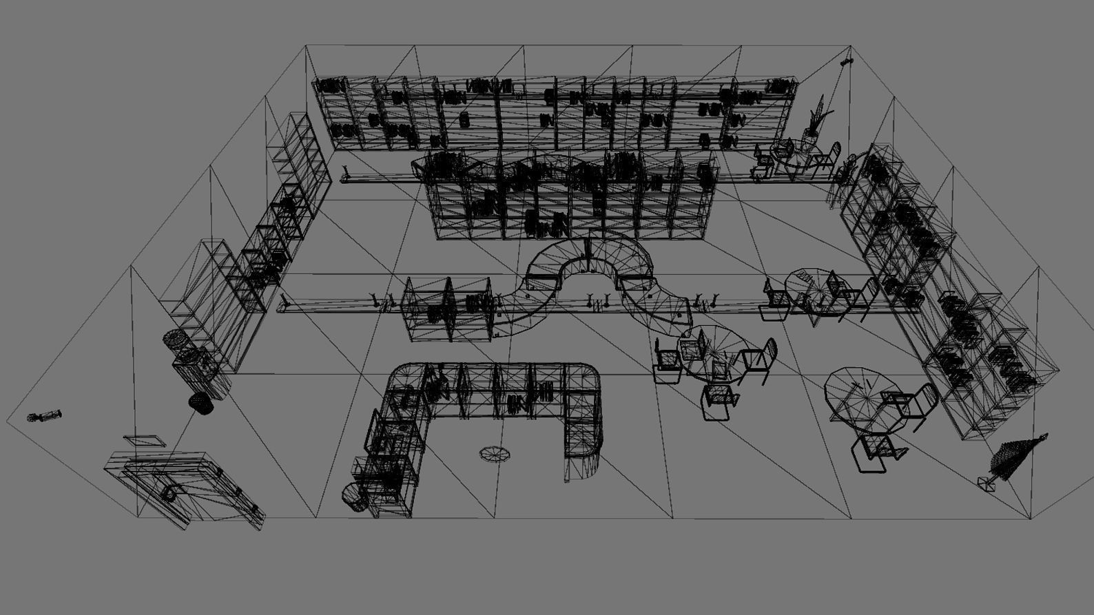 School Library Interior Low-poly 3D model_12