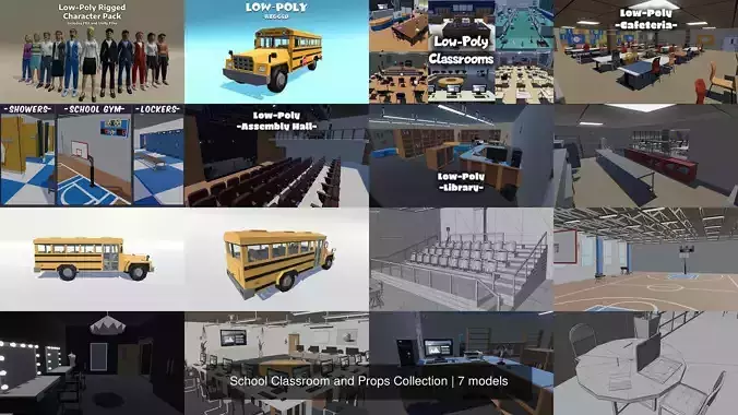 School Classroom and Props Collection