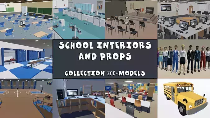 School Classroom and Props Collection 